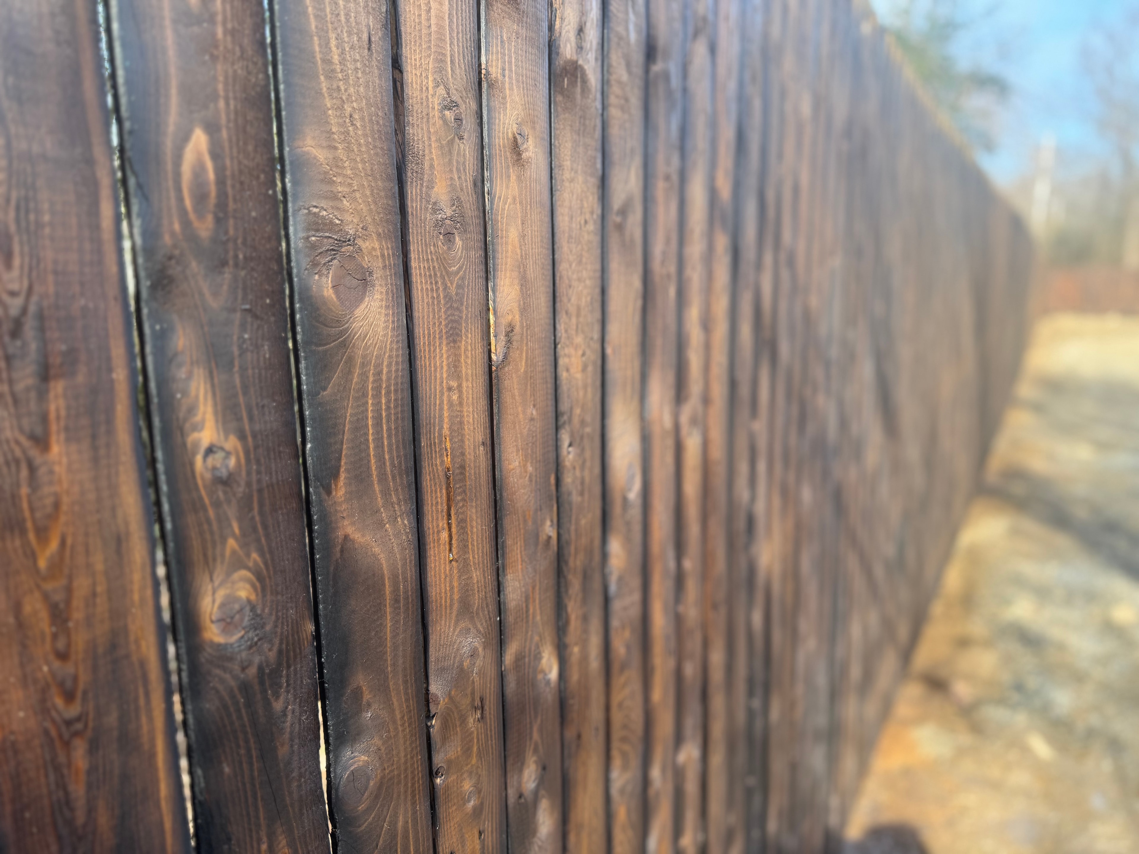 Exterior fence build with burn technique by Jill Of All Trades
