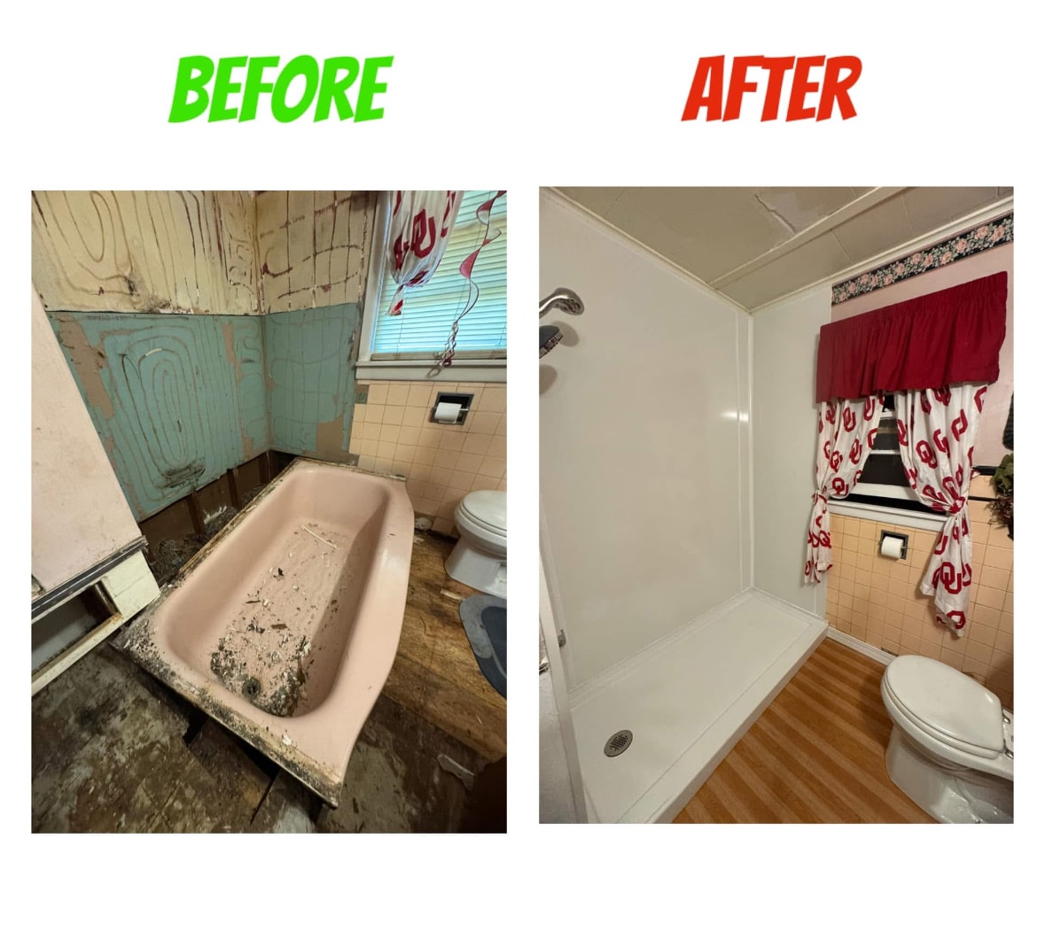Bathroom restoration before and after by Jill Of All Trades